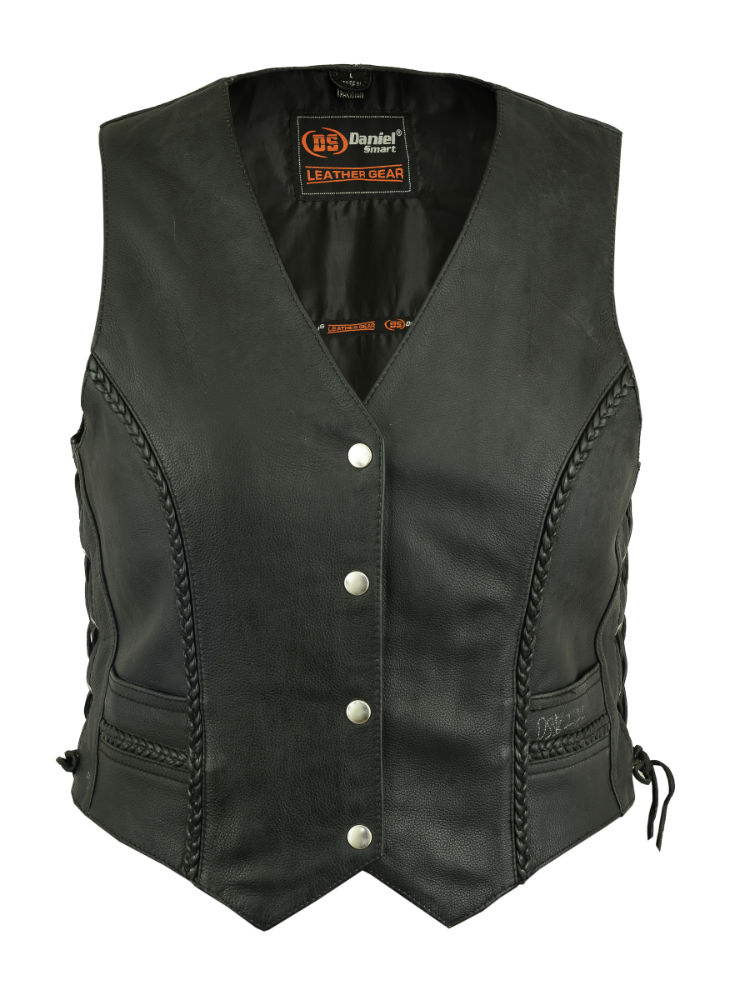 Wholesale Motorcycle Vests | DS222 Women&#39;s Braided Vest