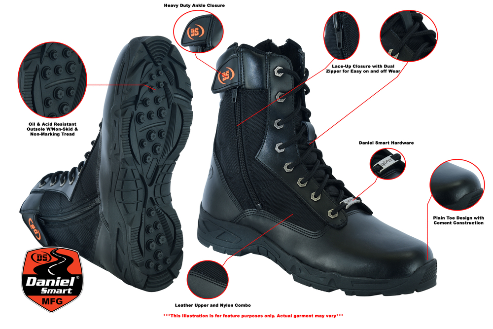 DS9782 Men’s 9’’ Tactical Boots | Men's Motorcycle Boots
