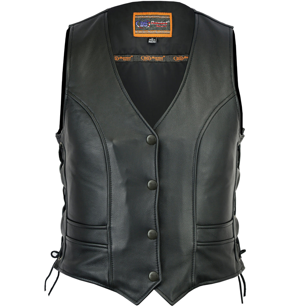 DS271 Women's Stylish Full Cut Vest | Women's Leather Vests