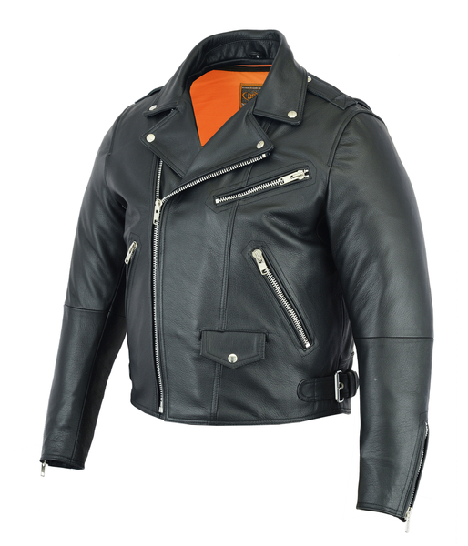 DS737 Men's Modern Full Cut Beltless Biker Jacket | Men's Leather ...