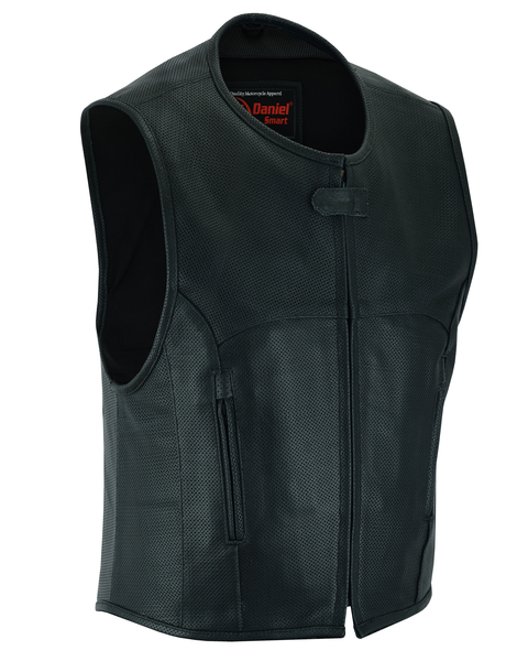 DS004 Men's Updated Perforated SWAT Team Style Vest | Men's Leather Vests