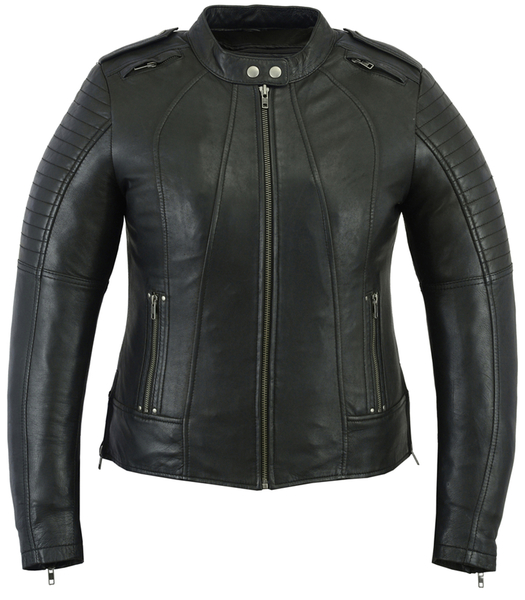 DS893 Women's Updated Biker Style Jacket | Women's Leather Motorcycle Jackets