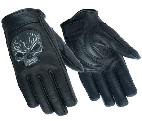 DS47   Reflective Skull Short Glove | Men's Lightweight Gloves