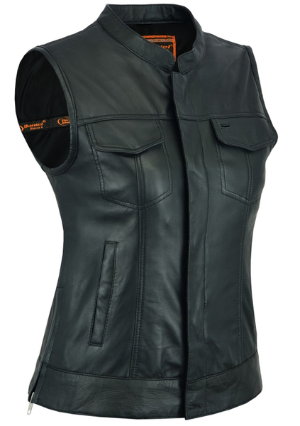 DS287 Women’s Premium Single Back Panel Concealment Vest | Women's Leather Vests