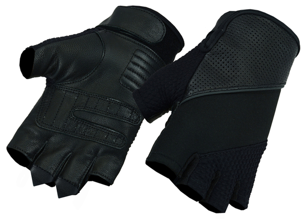DS7 Leather/ Textile Fingerless Glove | Men's Fingerless Gloves