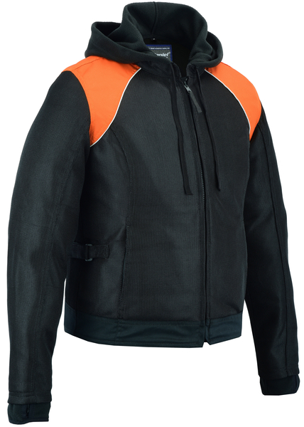 DS827 Women’s Mesh 3-in-1 Riding Jacket (Black/Orange) | Women's Textile Motorcycle Jackets