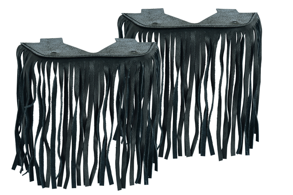 B1004 Black Leather Floor Boards with Fringe - Small | Lever Covers & Floor Boards