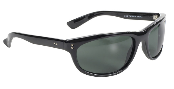 81012 Dirty Harry MC Sunglass Wrap Blk/Dk Green Lens | Sunglasses