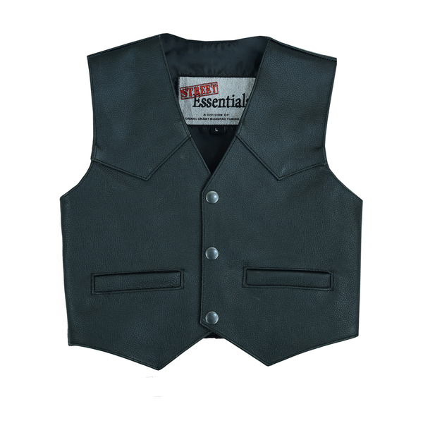 DS1744 Toddler Traditional Style Plain Side Vest | Kid's Leather