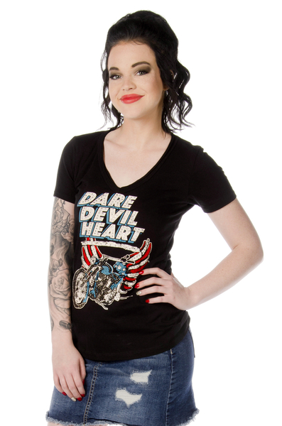 7680BLK Dare Devil Heart | Women's Shirts