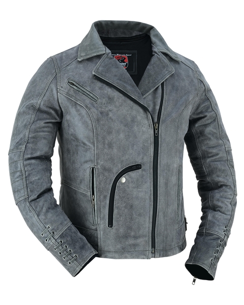 DS809 Must Ride – Gray | Women's Leather Motorcycle Jackets