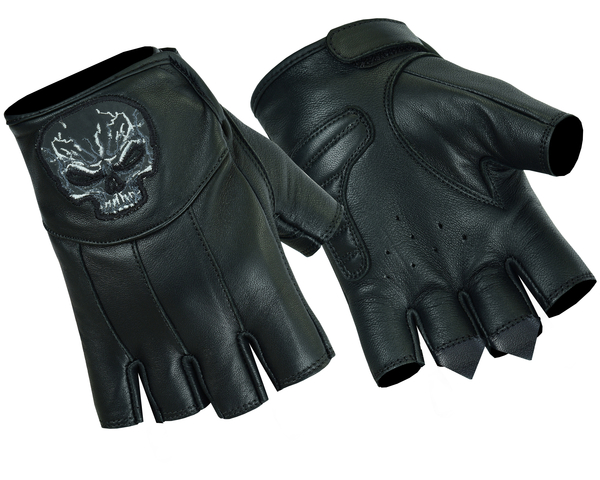 DS98 Reflective Skull Fingerless Glove | Men's Fingerless Gloves