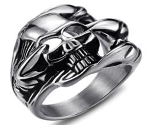 R105 Stainless Steel Skull Vador Biker Ring | Rings