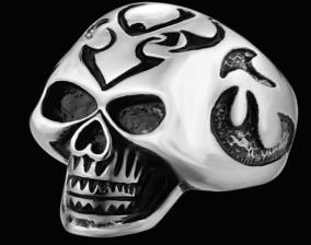 R137 Stainless Steel Big Head Skull Biker Ring | Rings
