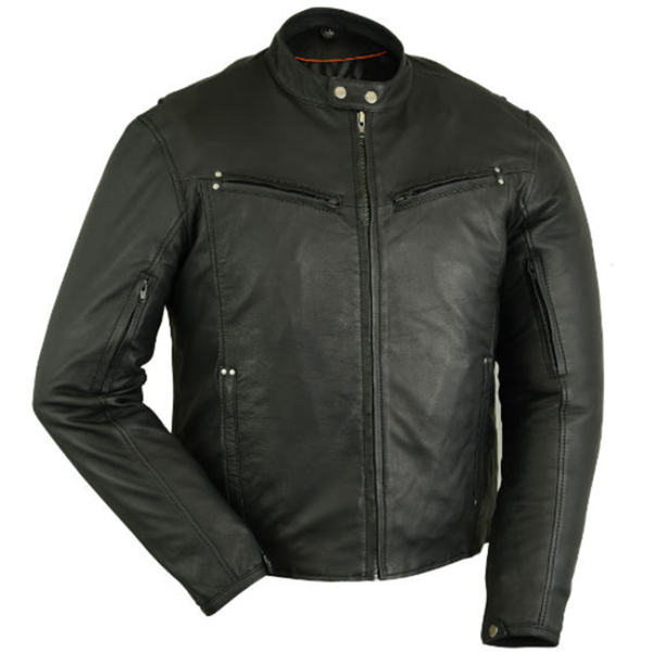 DS742 Men's Lightweight Drum Dyed Naked Lambskin Jacket | Men's Leather Motorcycle Jackets