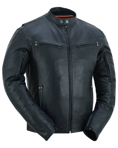 DS742 Men's Lightweight Drum Dyed Naked Lambskin Jacket | Men's Leather Motorcycle Jackets