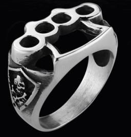 R152 Stainless Steel Brass Knuckles Biker Ring | Rings