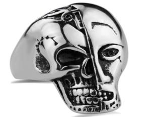 R181 Stainless Steel Terminator Skull Face Biker Ring | Rings