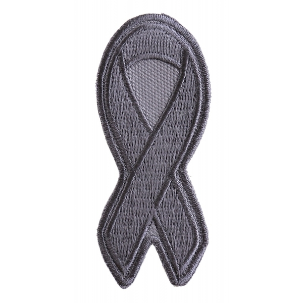 P3775 Gray Asthma and Brain Cancer Awareness Ribbon Patch | Patches