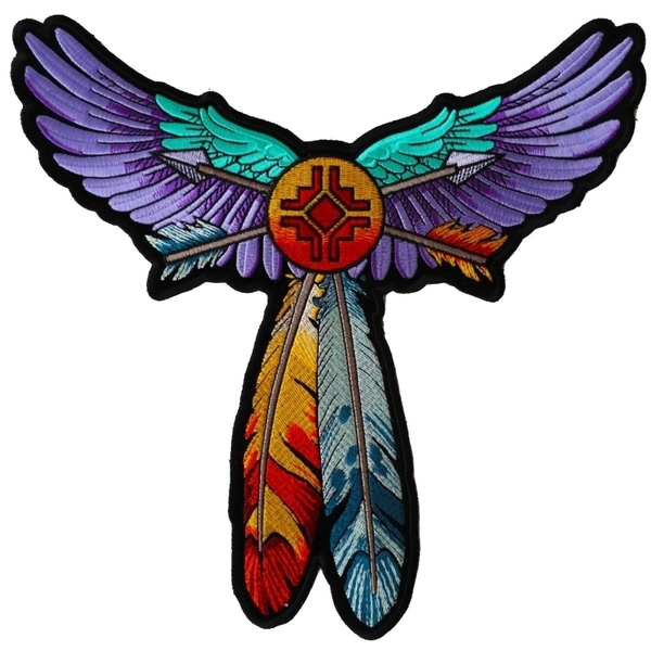 PL5705 Feathers with Wings Embroidered Iron on Patch | Patches