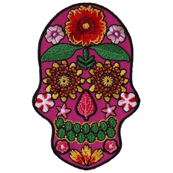 P6156 Flower Skull Pink Patch | Patches