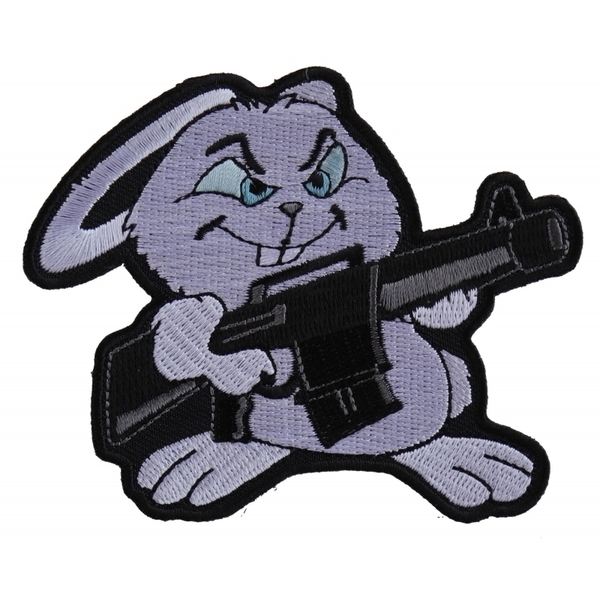 P5883 Machine Gun Bunny Rabbit Novelty Iron on Patch | Patches