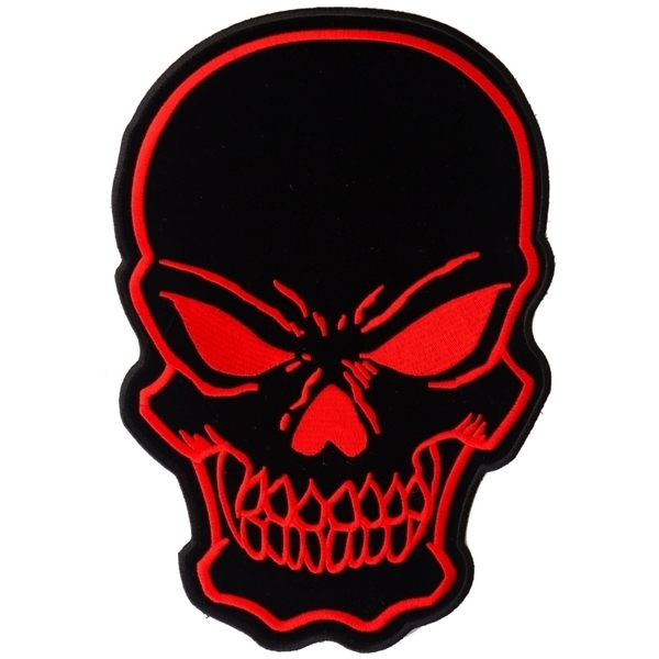 PL6332 Red Skull Embroidered Iron on Patch | Patches