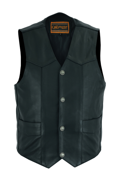 Wholesale Men's Leather Vests | DS115 Traditional Single-Back-Panel ...