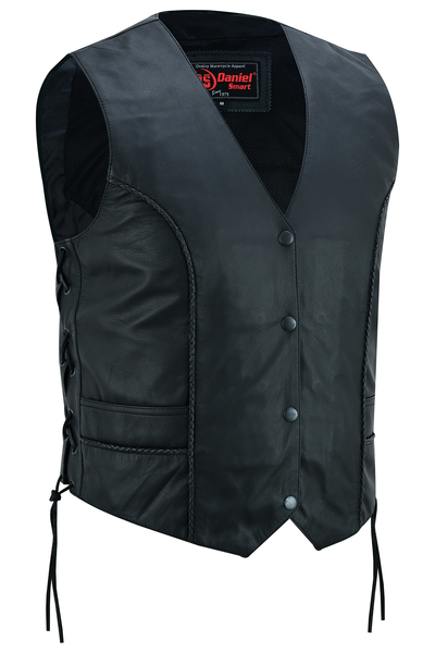 DS223 Women's Ultra-Thin  Braided Vest | Women's Leather Vests
