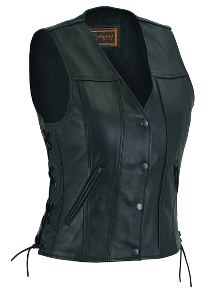 DS205 Women's Single Back Panel Concealed Carry Vest | Women's Leather Vests