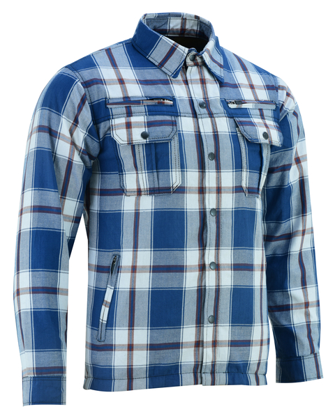 DS4673 Armored Flannel Shirt - Blue, White & Maroon | Flannels