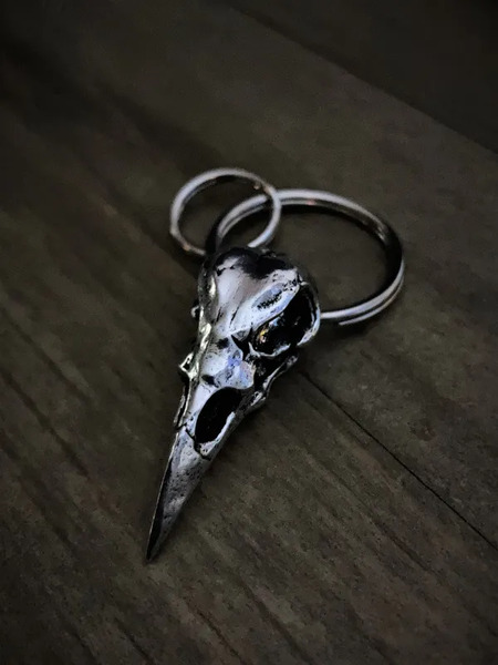 BBK-05 Raven Skull Keychain | Wallet Chains/Key Leash