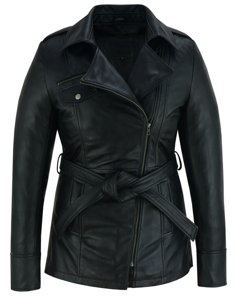 Elan Womens Leather Jacket Black | Women's Leather Motorcycle Jackets