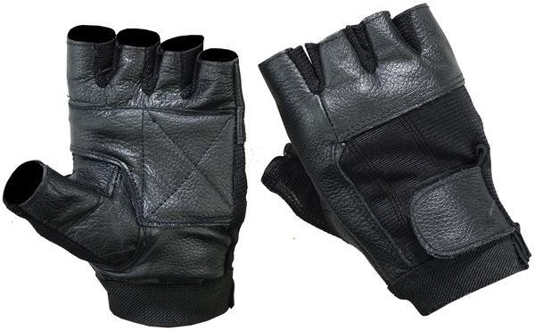 DS12 Leather / Mesh Fingerless Glove | Men's Fingerless Gloves