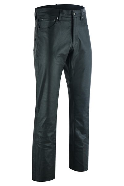 DS452 Women's Classic 5 Pocket Black Casual Motorcycle Leather Pants | Women's Chaps & Pants