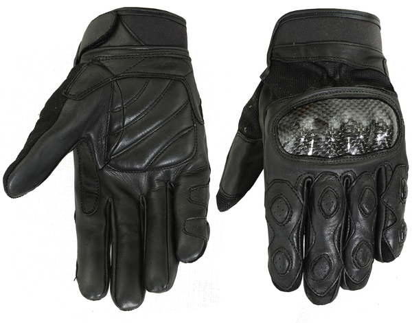 DS55BK Leather/ Textile Sporty Glove | Men's Lightweight Gloves