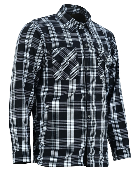 Checkered Champ Mens Black and White Armored Flannel Shirt | Flannels