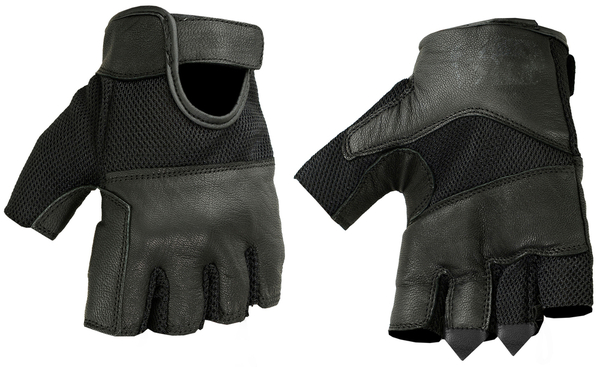 DS17 Leather/ Mesh Fingerless Glove | Men's Fingerless Gloves