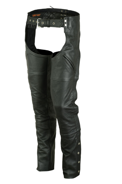 Wholesale Leather Motorcycle Chaps | DS488 Unisex Deep Pocket Thermal Lined Chaps