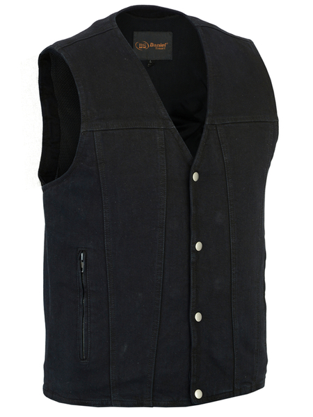 DM925BK Men's Single Back Panel Concealed Carry Denim Vest | Men's Denim Vests