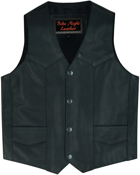 DS1725 Kids Traditional Style Plain Side Vest | Kid's Leather