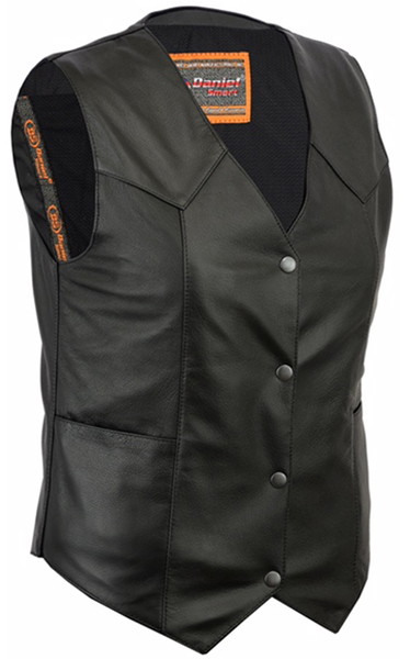 DS251 Women's Classic Plain Side Vest | Women's Leather Vests