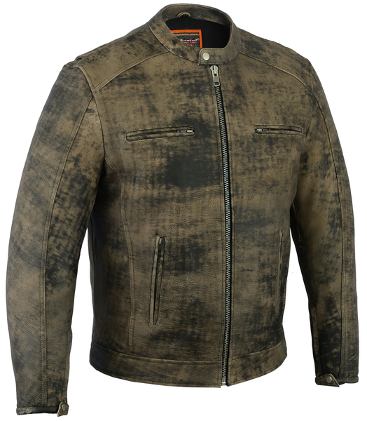 DS736 Men's Antique Brown Cruiser Jacket | Men's Leather Motorcycle Jackets