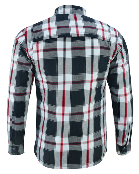 DS4672 Armored Flannel Shirt - Black, White & Red | Flannels