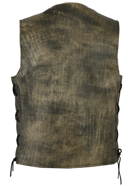 DS107 Men's Antique Brown Single Back Panel Concealed Carry Vest | Men ...