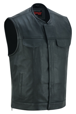DS183 Men’s Premium Perforated Single Back Panel Concealment Vest W/O Collar