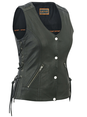 DS285 Women’s Vest with Grommet and Lacing Accents