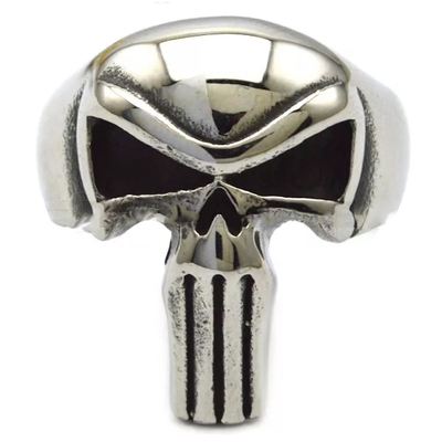 R3003 Punisher Skull Stainless Steel Biker Ring