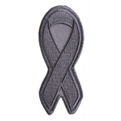 P3775 Gray Asthma and Brain Cancer Awareness Ribbon Patch