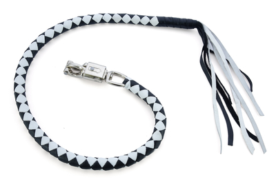 GBW204 Leather Biker Whip–White/Black